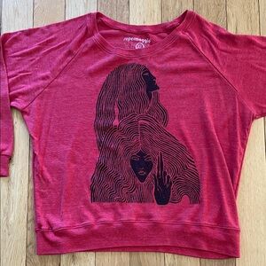 Supermaggie Witches Pia Pull Over Red Graphic Sweatshirt Black Print Sz XL